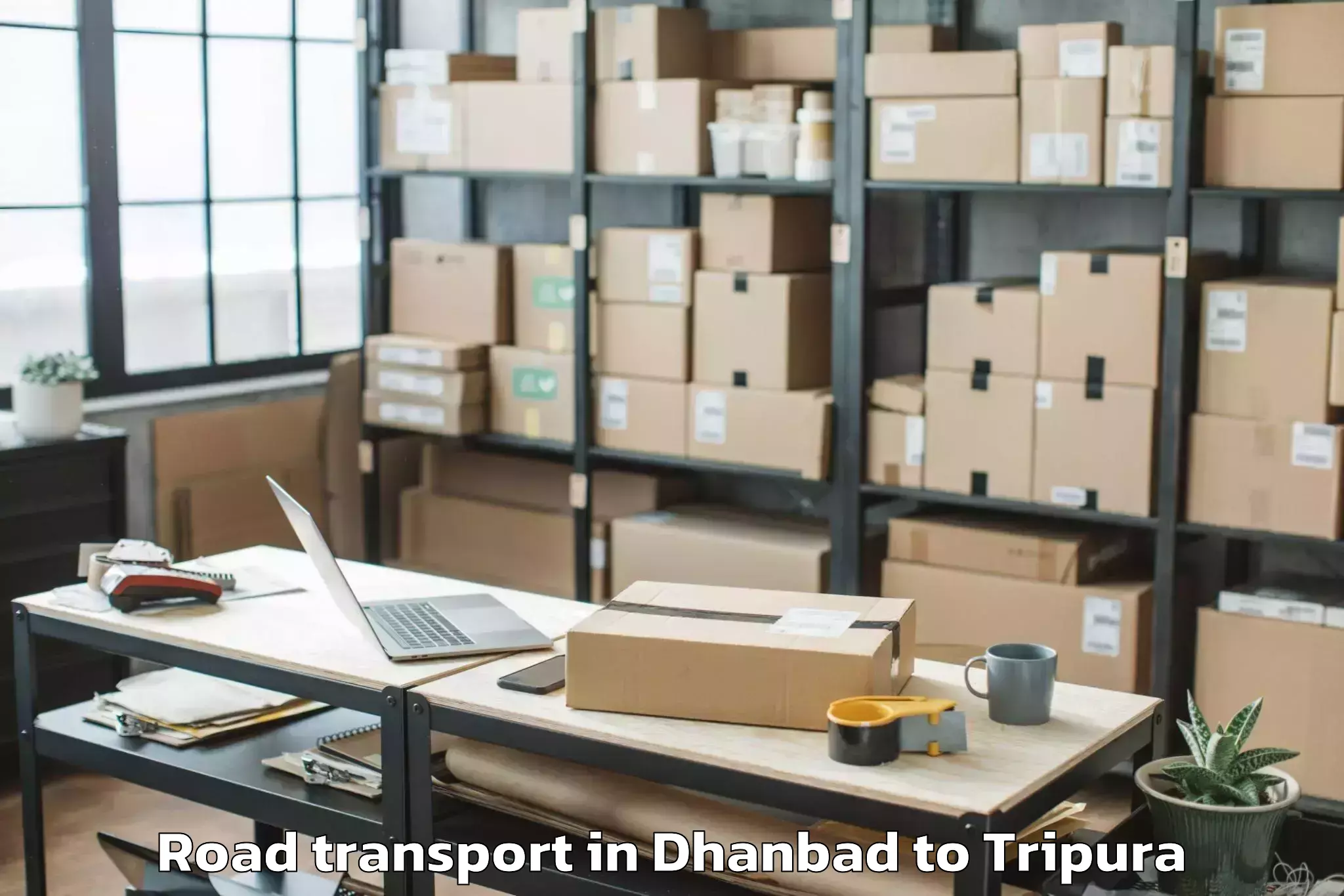 Top Dhanbad to Santirbazar Road Transport Available